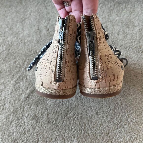 UGG Indina Cork Tie Ankle Sandals Size 9.5 - Picture 6 of 10